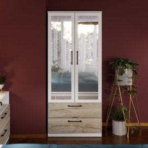 Dulap Relax Alb / Stejar k02 - C83/05 cu oglinda