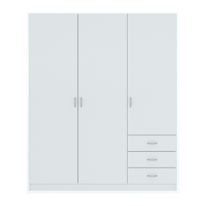 Dulap VARIA, 3 usi, 3 sertare, alb, 144x50x176 cm