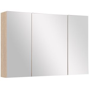 Kleankin Dulăpior de Perete pentru Baie, Mobilă cu 3 Uși cu Oglindă, 90x60x13,5 cm, Lemn | Aosom Romania