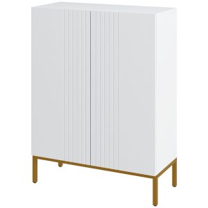 HOMCOM Dulap Îngust pentru Pantofi, Dulap Subțire pentru Depozitarea Pantofilor cu Balamale Moi-Închise și Rafturi Reglabile 95x72x31.5 cm, Alb