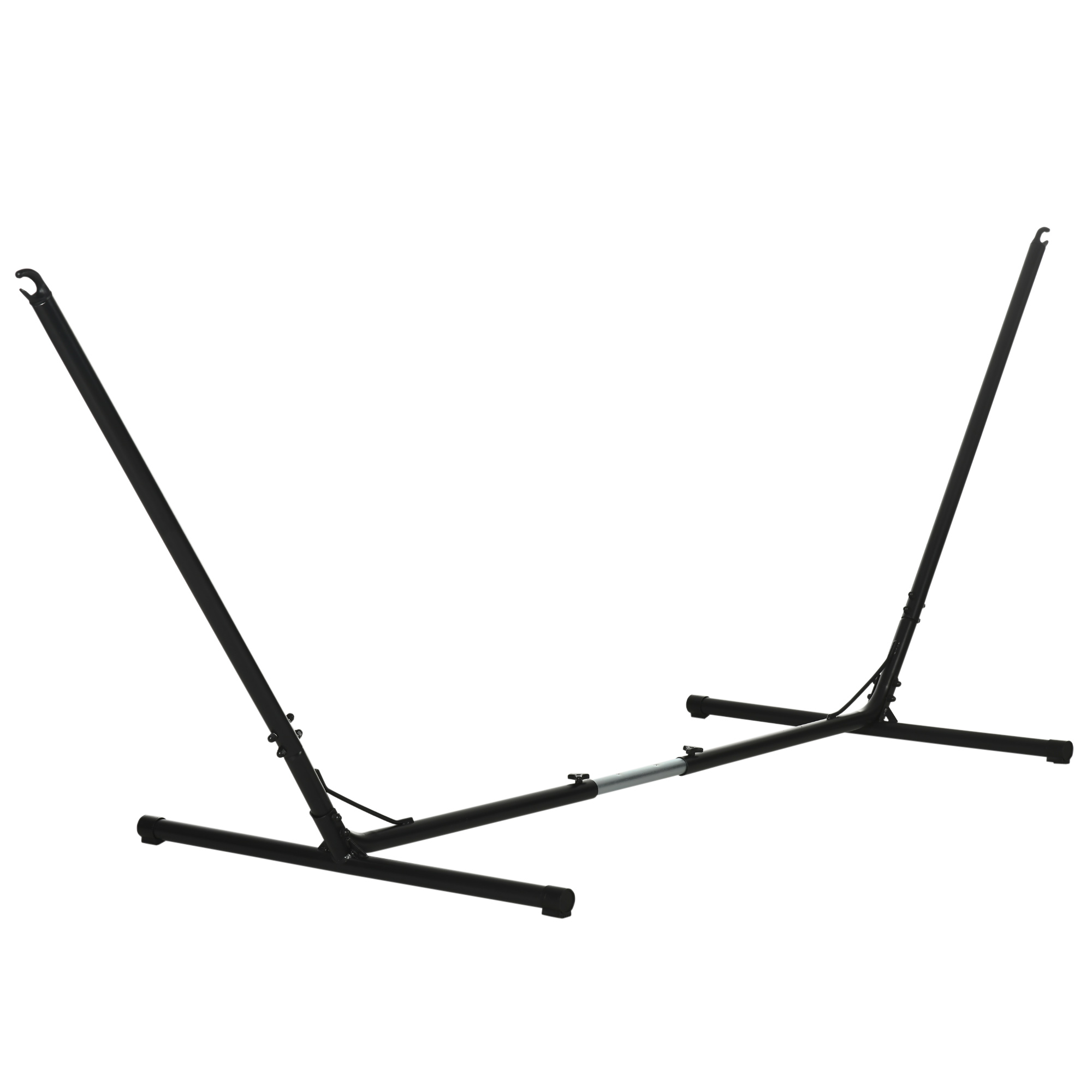 Outsunny Suport Schelet pentru Hamac Reglabil Max. 150 Kg, Negru, 308-380x108x120cm | Aosom Romania
