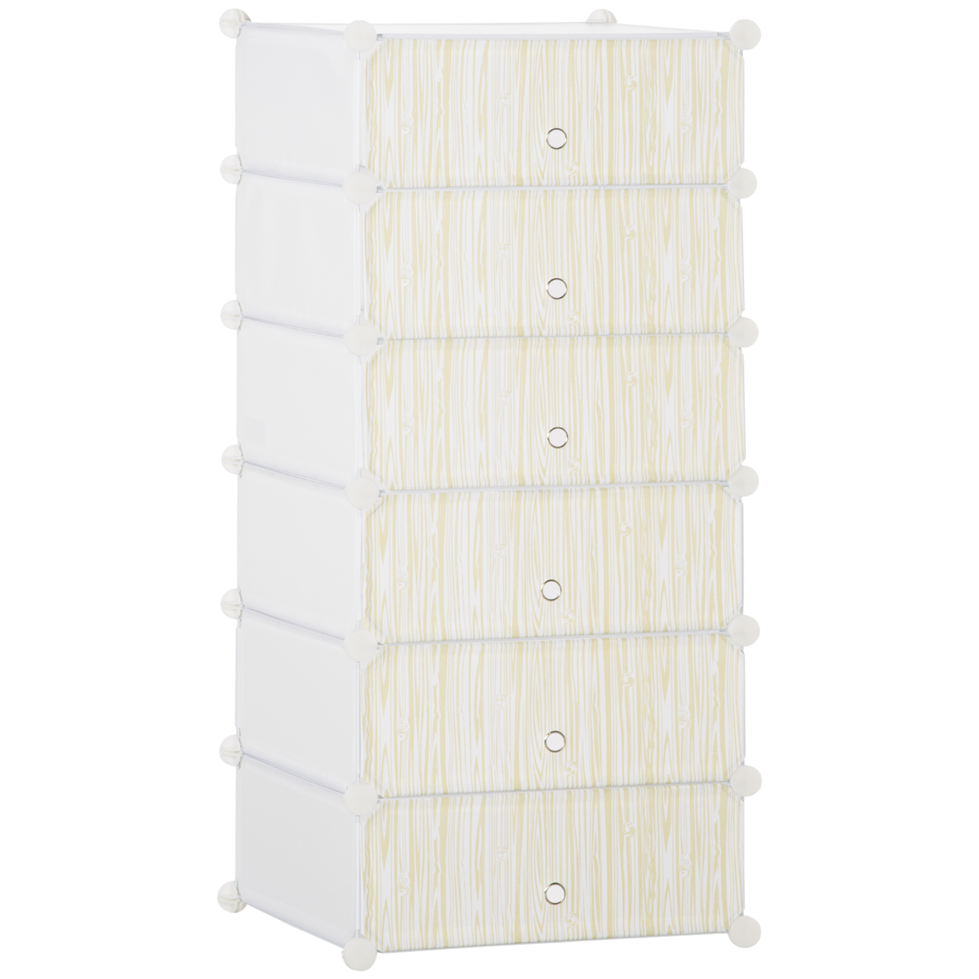 HOMCOM Mobilier Modular pentru Încălțăminte, 6 Cuburi Design Semicristal din PP și ABS, 45x35x17cm, Alb, Soluție Compactă | Aosom Romania