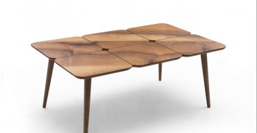 Masuta de cafea PETEK, urartu + nuc, 90x66x40 cm