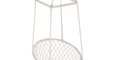 Outsunny Hamac Scaun Suspendat Leagăn din Lemn și Bumbac, Confortabil, Bej, 80x140 cm | Aosom Romania