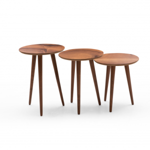 Set 3 masute auxiliare DUNYA , urartu + nuc, 39x50 45 40x50 45 40 cm