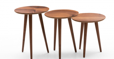 Set 3 masute auxiliare DUNYA , urartu + nuc, 39x50 45 40x50 45 40 cm