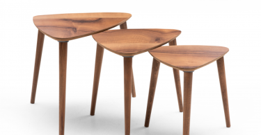 Set 3 masute auxiliare PIRAMIT, maro deschis, 62 50 44x39x50 45 40 cm