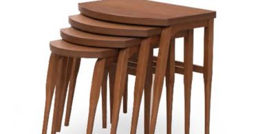 Set 4 masute cafea GRS 2223, maro inchis, 60x41x51 cm