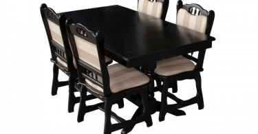Set masa extensibila cu 4 scaune EUROPA, lemn masiv, dreptunghiulara, wenge, 160 240x90x70 cm