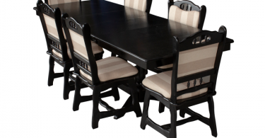 Set masa extensibila cu 6 scaune EUROPA, lemn masiv, dreptunghiulara, wenge, 160 240x90x70 cm