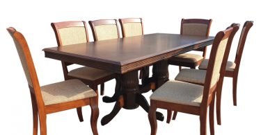 Set masa RH7132 cu 8 scaune RH5519, dreptunghiulara, 8 persoane, stejar imbatranit, 160x100x77 cm