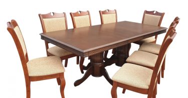 Set masa RH7132 cu 8 scaune RH8100, dreptunghiulara, 8 persoane, stejar imbatranit, 160x100x77 cm