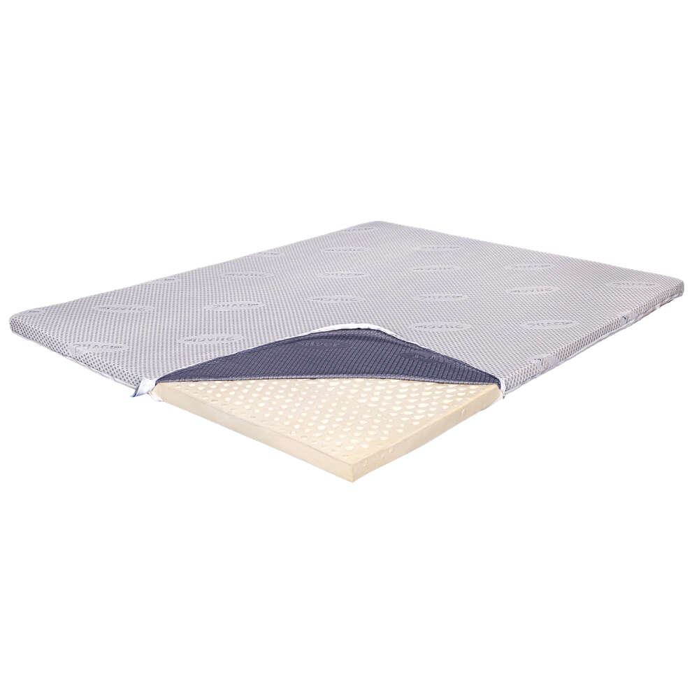 Topper Saltea Ortopedic 80x200 - Latex 5.5 cm, Husa cu Ioni de Argint