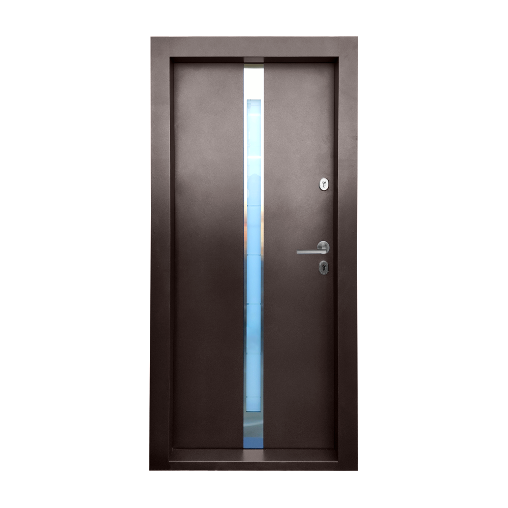 Usa metalica exterior Velista Supreme Brown-White 2050X960 mm stanga