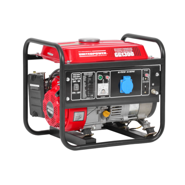 Generator de Curent 2.4 CP, 1100 W, 2.4 CP, (Benzina), AVR, 1 priza 12V+1 Priza 220 V - Hecht GG1300