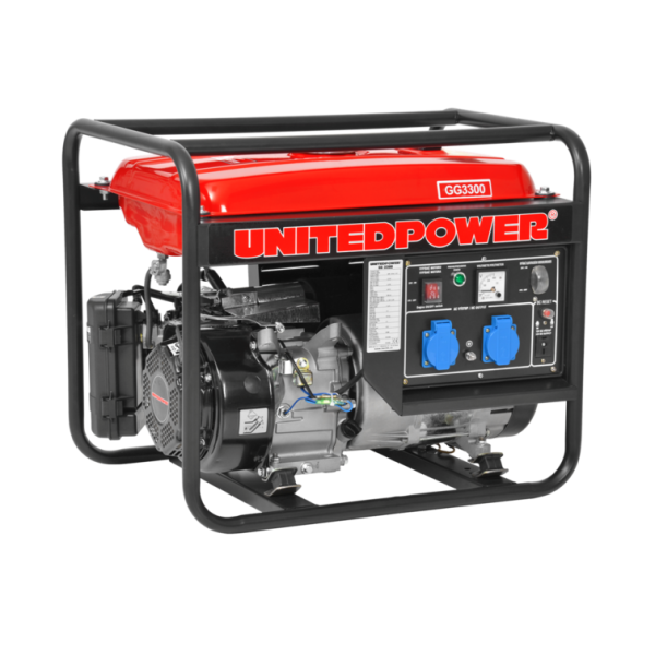 Generator de Curent 7 CP, 3000 W, 7 CP (Benzina), AVR, 1priza 12V + 2 prize 220 V - Hecht 3300