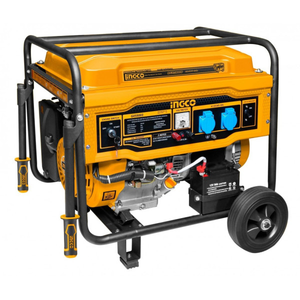 Generator curent electric, INGCO GE55003, Putere 5500W, Tehnologie AVR, Pornire Electrica, Monofazat
